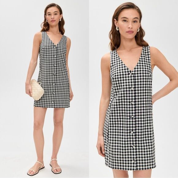 NWT MADEWELL V-Neck Mini Vest Dress in Gingham - Picture 4 of 7